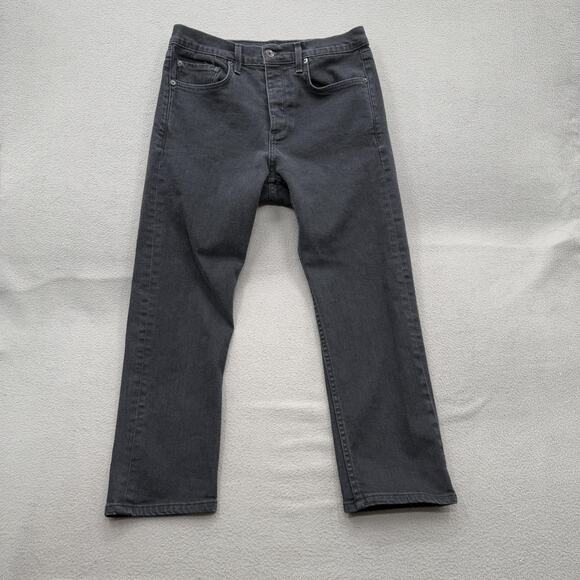 rag & bone Jeans Mens 30 Black Slim Straight Leg Standard Issue Button Fly M121 - Picture 1 of 12